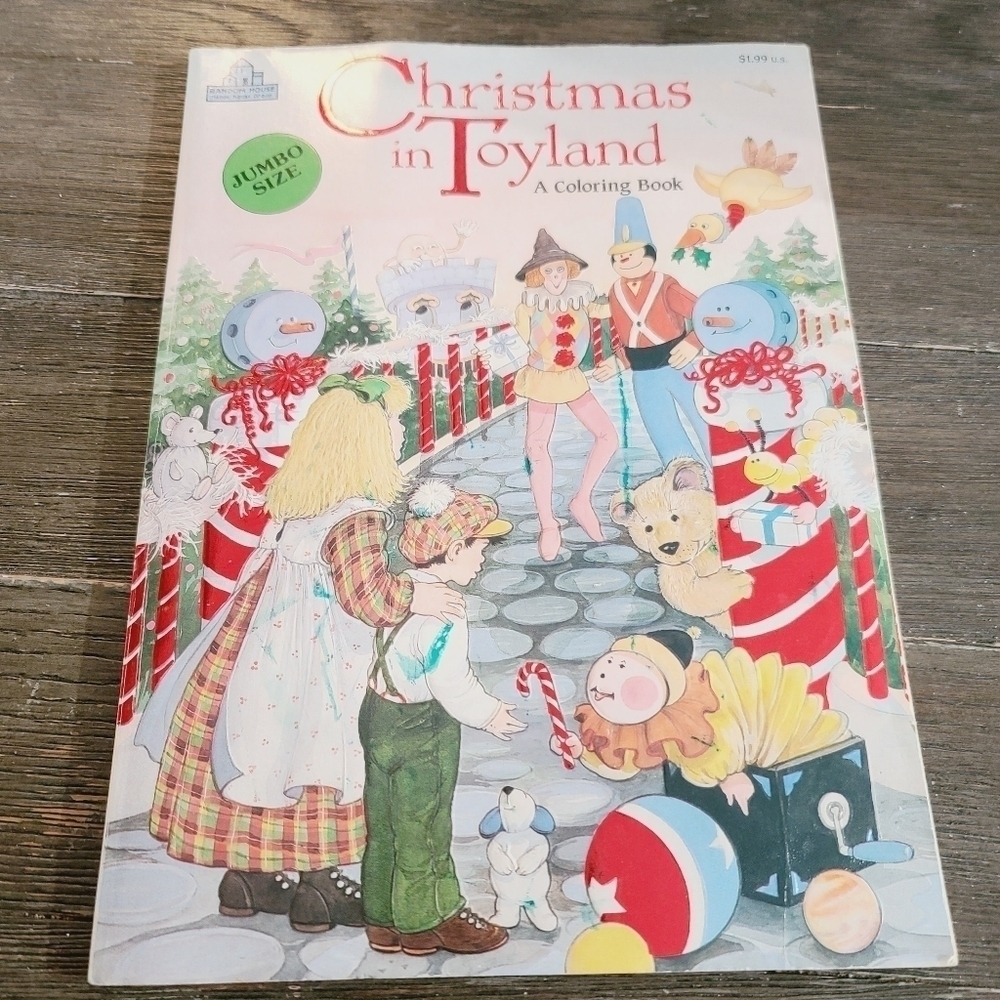 Vintage 80s Christmas in Toyland Whimsical Coloring Book